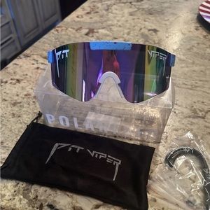 PiT ViPER Sunglasses Polarized Light-Blue/White/Pink Speckled Frames